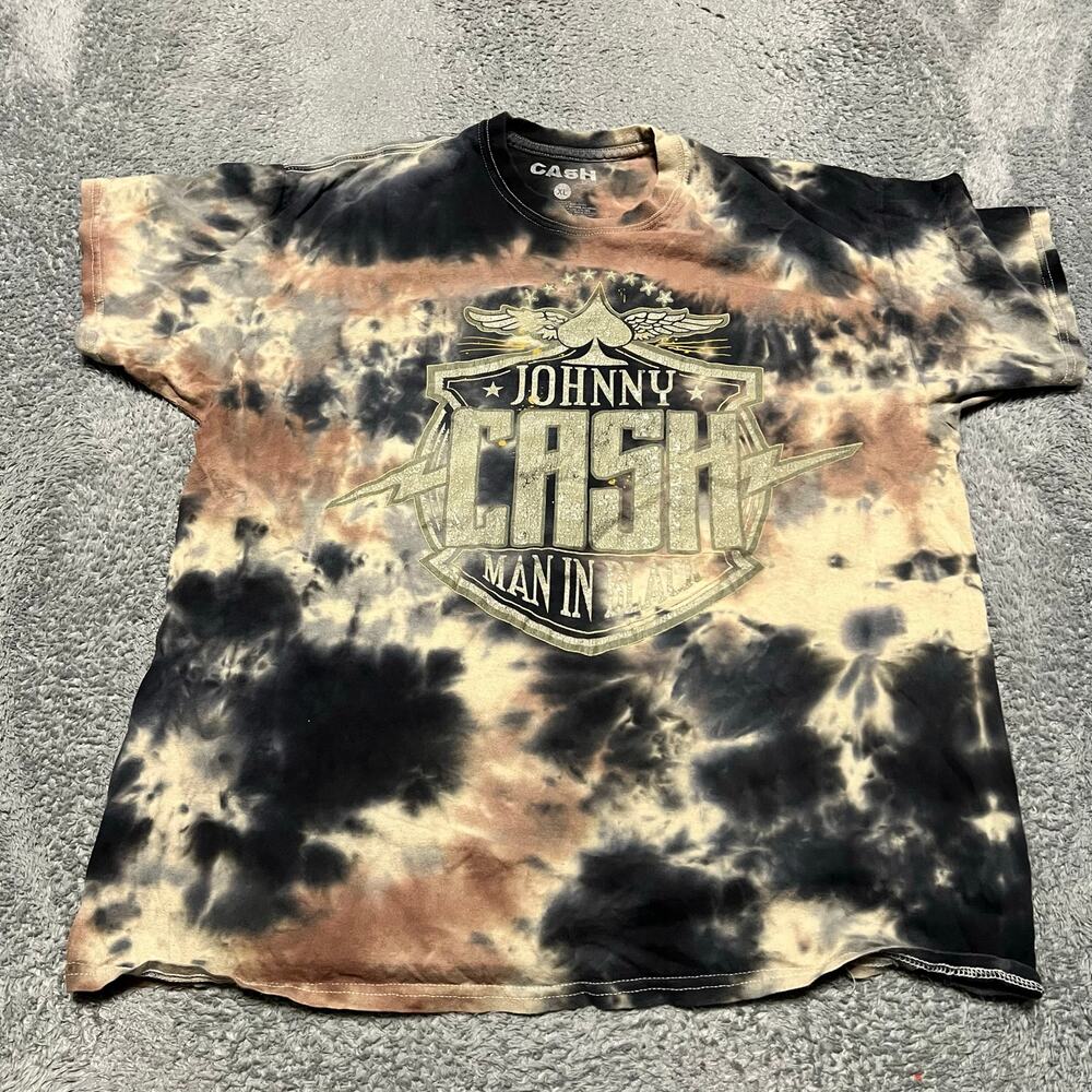 Johnny Cash Tie Dye Man In Black Men's And Big Men's Graphic T-Shirt Size XL